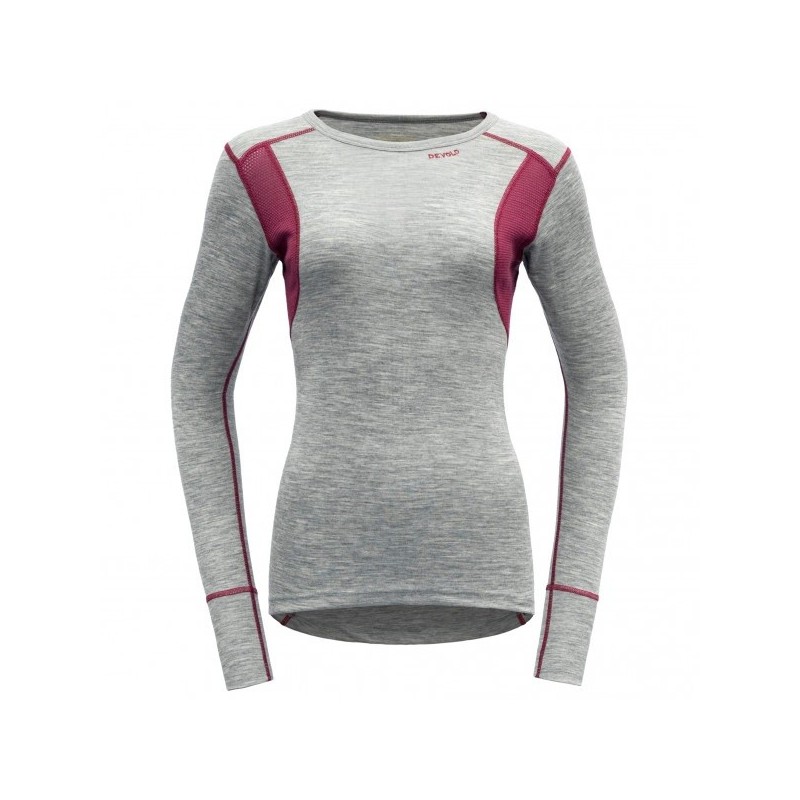 Devold Hiking Shirt Woman - Grey/Melange/Beetroot