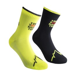 La Sportiva For Your Mountain Socks - Black/Fluor Yellow